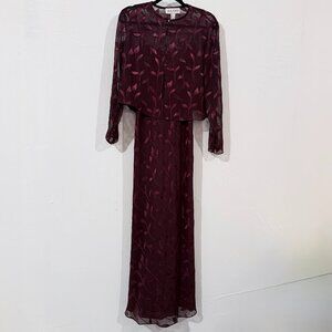 ALGO Vintage Burgundy Formal Dress with Sheer Jacket, Size 10, Mother of Bride